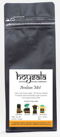 Arabian Mist beans and powder packs, front