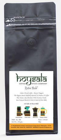 Extra Bold beans and powder packs, front