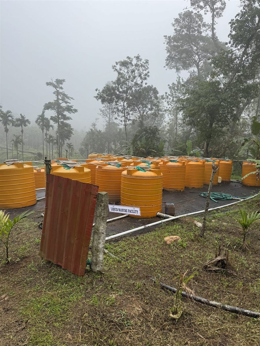 Liquid manure being prepared on the farm