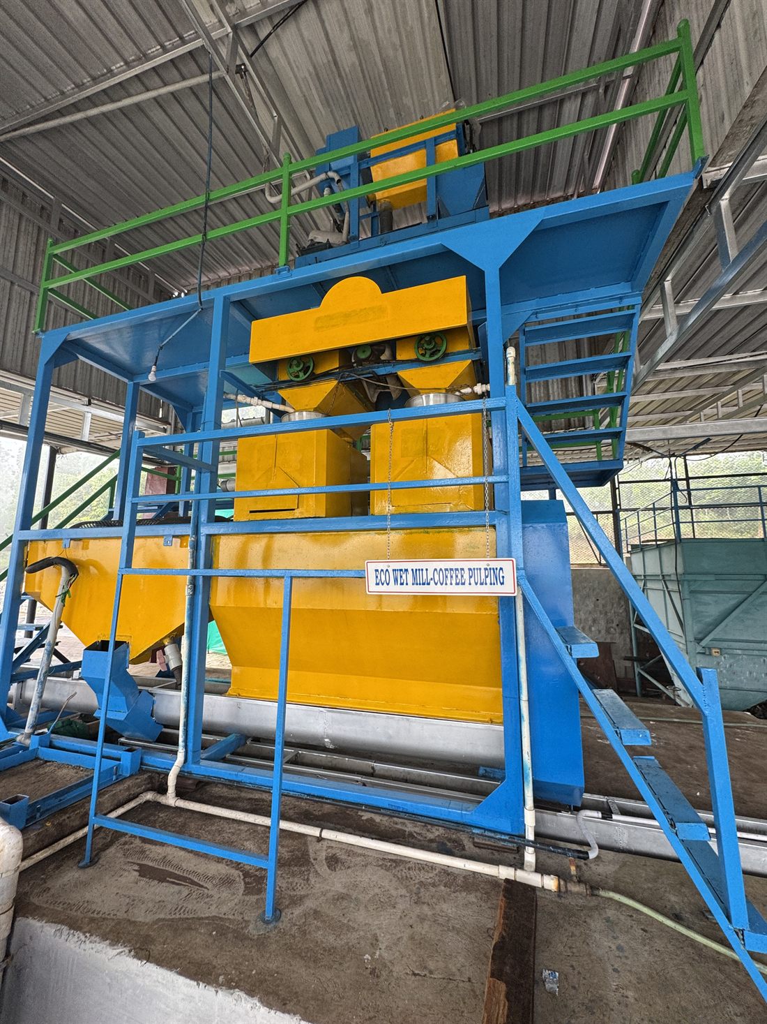 The eco wet mill used for coffee pulping